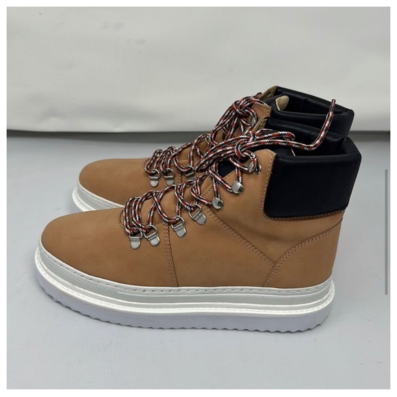 Schutz Marla Honey Beige/Black Suede Platform combat Boots Sz 9 NIB! - Picture 4 of 12